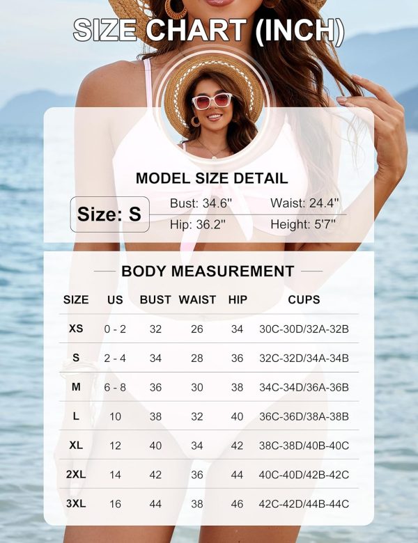 Blooming Jelly Womens High Waisted Bikini Set Tie Knot High Rise Two Piece Swimsuits Bathing Suits - Image 18