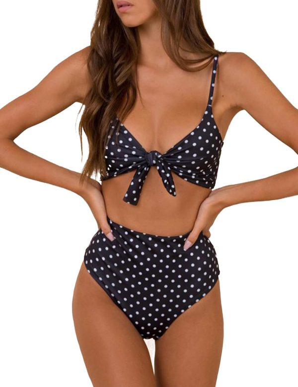 Blooming Jelly Womens High Waisted Bikini Set Tie Knot High Rise Two Piece Swimsuits Bathing Suits - Image 102