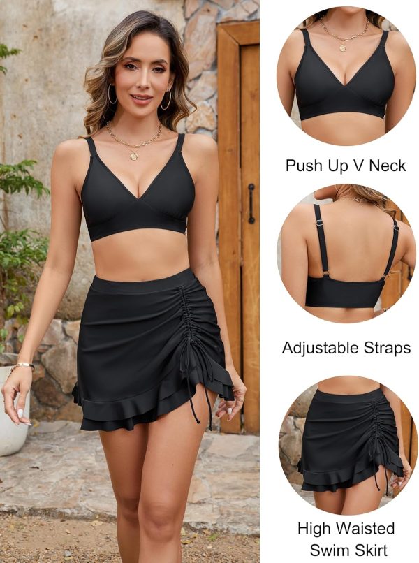 Blooming Jelly Women's High Waisted Bikini Sets Tummy Control Swim Skirt Two Piece Swim Suit 2025 Retro Swimsuit - Image 42
