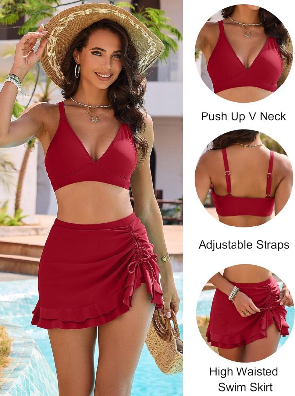 Blooming Jelly Women's High Waisted Bikini Sets Tummy Control Swim Skirt Two Piece Swim Suit 2025 Retro Swimsuit - Image 57